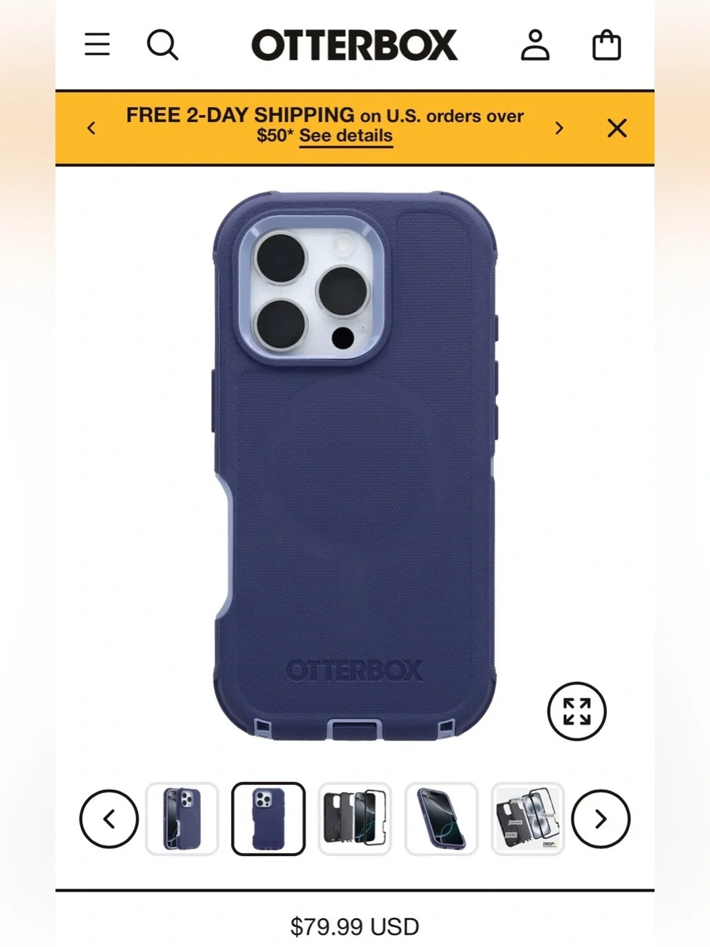 iPhone 16 Pro OtterBox Defender phone case - Denver Dusk Purple